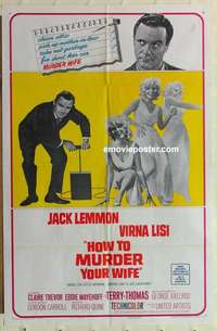 p006 HOW TO MURDER YOUR WIFE one-sheet movie poster '65 Jack Lemmon, Lisi