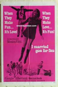 p032 I MARRIED YOU FOR FUN one-sheet movie poster '67 sexy Monica Vitti!