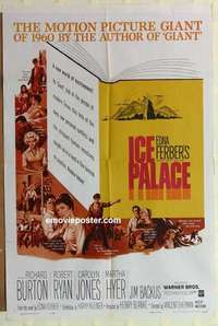 p040 ICE PALACE one-sheet movie poster '60 Richard Burton, Robert Ryan