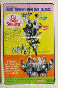 p049 I'LL TAKE SWEDEN one-sheet movie poster '65 Bob Hope, Tuesday Weld