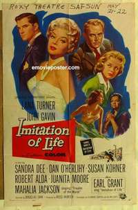 p056 IMITATION OF LIFE one-sheet movie poster '59 Lana Turner