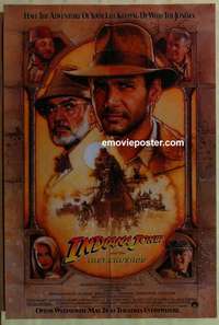 p075 INDIANA JONES & THE LAST CRUSADE brown adv one-sheet movie poster '89