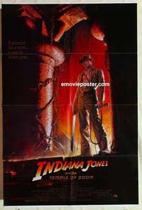 p077 INDIANA JONES & THE TEMPLE OF DOOM one-sheet movie poster '84 Ford