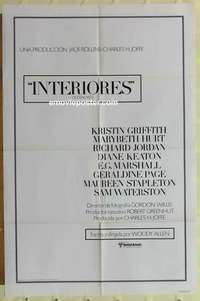 p085 INTERIORS Spanish/U.S. one-sheet movie poster '78 Woody Allen, Diane Keaton