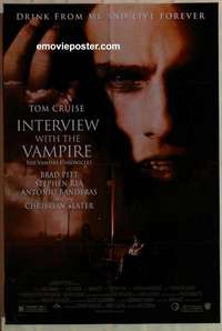 p086 INTERVIEW WITH THE VAMPIRE one-sheet movie poster '94 Cruise, Pitt