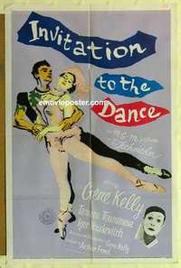 p096 INVITATION TO THE DANCE one-sheet movie poster '57 Gene Kelly