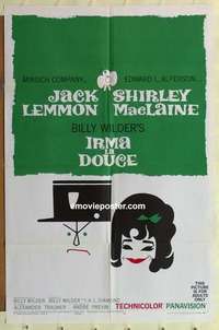 p097 IRMA LA DOUCE style B one-sheet movie poster '63 Billy Wilder, Lemmon