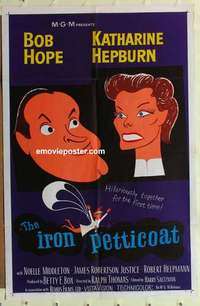p100 IRON PETTICOAT one-sheet movie poster '56 Bob Hope, Kate Hepburn