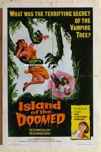 p105 ISLAND OF THE DOOMED one-sheet movie poster '66 wild vampire tree!