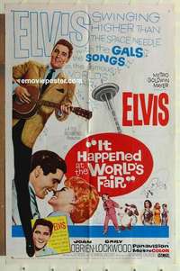 p113 IT HAPPENED AT THE WORLD'S FAIR one-sheet movie poster '63 Elvis