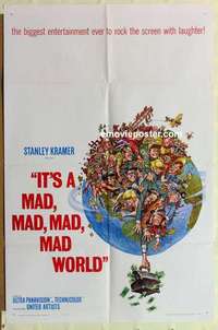 p120 IT'S A MAD, MAD, MAD, MAD WORLD one-sheet movie poster '64 Jack Davis