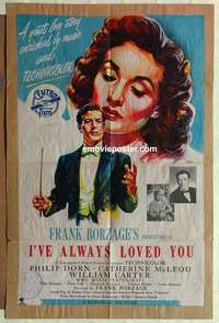 p122 I'VE ALWAYS LOVED YOU one-sheet movie poster '46 Philip Dorn, musical!