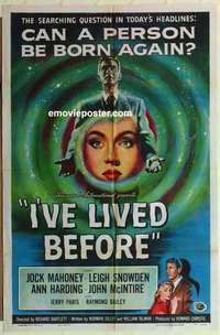 p123 I'VE LIVED BEFORE one-sheet movie poster '56 Mahoney, reincarnation!