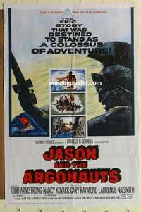 p129 JASON & THE ARGONAUTS one-sheet movie poster '63 Ray Harryhausen