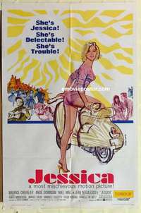 p141 JESSICA one-sheet movie poster '62 Chevalier, sexy Angie Dickinson!