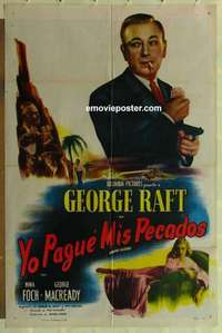 p146 JOHNNY ALLEGRO Spanish/U.S. one-sheet movie poster '49 George Raft, Nina Foch