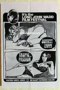 p147 JOHNNY GUNN/TROPIC OF PASSION one-sheet movie poster '70s John Holmes