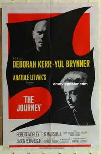 p150 JOURNEY one-sheet movie poster '58 Yul Brynner, Deborah Kerr