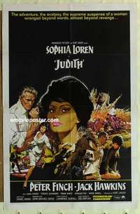 p154 JUDITH one-sheet movie poster '66 Sophia Loren, Peter Finch