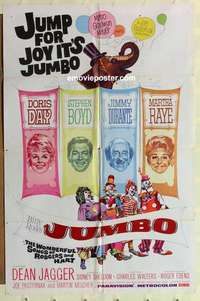 p158 JUMBO one-sheet movie poster '62 Doris Day, Jimmy Durante, circus!