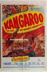 p169 KANGAROO one-sheet movie poster '51 Maureen O'Hara, Lawford
