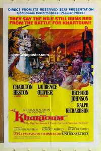 p175 KHARTOUM style A one-sheet movie poster '66 Charlton Heston, Olivier