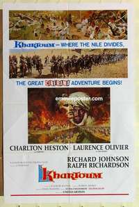 p176 KHARTOUM style B one-sheet movie poster '66 Cinerama, Charlton Heston