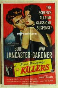 p182 KILLERS one-sheet movie poster R56 Burt Lancaster, Ava Gardner