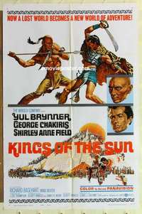 p192 KINGS OF THE SUN one-sheet movie poster '64 Yul Brynner, Chakiris