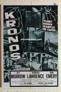 p203 KRONOS one-sheet movie poster '57 horrifying world-destroying monster!