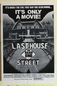 p213 LAST HOUSE ON DEAD END STREET 1sh 1977 evil that had you screaming, it's only a movie!