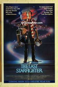 p217 LAST STARFIGHTER advance one-sheet movie poster '84 Lance Guest, sci-fi