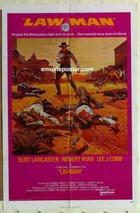 p221 LAWMAN one-sheet movie poster '71 Burt Lancaster, Robert Ryan