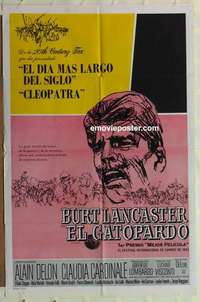 p223 LEOPARD Spanish/U.S. one-sheet movie poster '63 Burt Lancaster, Visconti