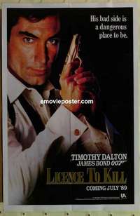p227 LICENCE TO KILL teaser one-sheet movie poster '89 Dalton, James Bond