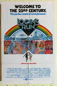 p240 LOGAN'S RUN one-sheet movie poster '76 Michael York, Jenny Agutter