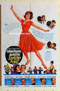 p247 LOOKING FOR LOVE one-sheet movie poster '64 Connie Francis, Jim Hutton
