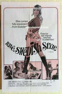 p254 LOVE SWEDISH STYLE one-sheet movie poster '72 fully equipped sex!