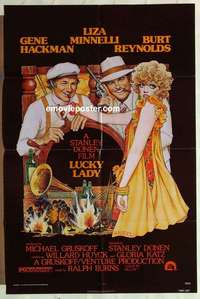 p256 LUCKY LADY one-sheet movie poster '75 Gene Hackman, Amsel art!