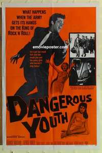 s231 THESE DANGEROUS YEARS one-sheet movie poster '58 Dangerous Youth!