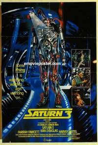 s454 SATURN 3 English one-sheet movie poster '80 Kirk Douglas, Fawcett
