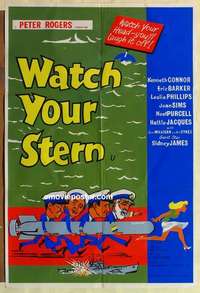 s108 WATCH YOUR STERN English one-sheet movie poster '60 English comedy!