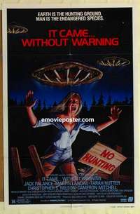 s041 WITHOUT WARNING one-sheet movie poster '80 wild horror image!