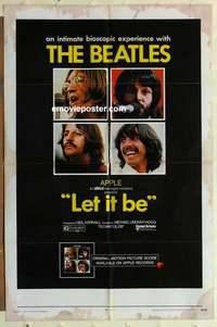 s837 LET IT BE one-sheet movie poster '70 The Beatles, John Lennon, Ringo!