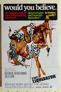 s827 LIQUIDATOR one-sheet movie poster '66 Rod Taylor, Bob Peak artwork!