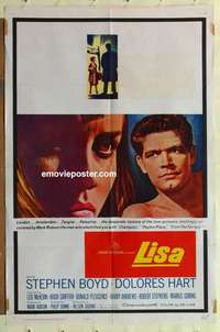 s826 LISA one-sheet movie poster '62 Stephen Boyd, Dolores Hart
