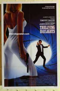 s823 LIVING DAYLIGHTS one-sheet movie poster '86 Tim Dalton as James Bond