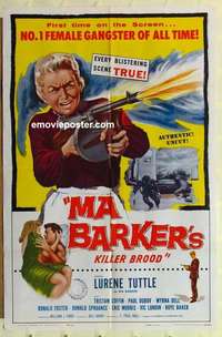 s813 MA BARKER'S KILLER BROOD one-sheet movie poster '59 wild image!