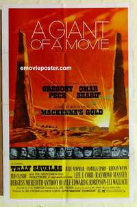 s809 MacKENNA'S GOLD style B one-sheet movie poster '69 Gregory Peck, Sharif