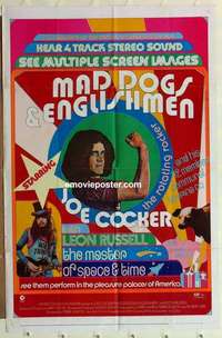 s807 MAD DOGS & ENGLISHMEN one-sheet movie poster '71 Joe Cocker, rock!